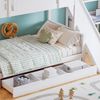 Flieks Etagenbett, Kinderbett 90/120x200cm mit Fenster Rutsche Stauraumtreppe Schublade Bild 4