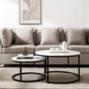 HomeGuru Couchtisch rund, Satztische 2 St, Marmormuster, Sintergestein, modernes Design (2-St, Set) Bild 2