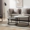 HomeGuru Couchtisch rund, Satztische 2 St, Marmormuster, Sintergestein, modernes Design (2-St, Set) Bild 3