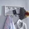 Wandgarderobe Stahl Silber 50x20x4cm Design Hakenleiste Flur Bild 4