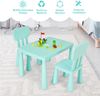 3 TLG. Kindersitzgruppe Kindertisch mit 2 Stühlen Kindermöbel aus Kunststoff Grün Bild 3