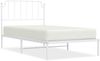 vidaXL Bettgestell mit Kopfteil Metall Weiß 100x190 cm 373930 Bild 2