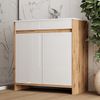 Waschbeckenunterschrank Lemgo Goldkraft Eiche 2 Teile Vicco Bild 4