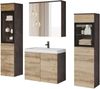 welltime Badmöbel-Set MADRIT II, Schrank mit Waschbecken, 2 Hänger, Spiegelschrank, (Komplett-Set, 5-St), Hängende Badmöbel mit Glaseinsätzen – in vielen Farben erhältlich Bild 2