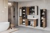 welltime Badmöbel-Set MADRIT II, Schrank mit Waschbecken, 2 Hänger, Spiegelschrank, (Komplett-Set, 5-St), Hängende Badmöbel mit Glaseinsätzen – in vielen Farben erhältlich Bild 3