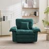 Relaxsessel in Grün, Chenille-Polsterung, 360° Drehfunktion, Oversized-Design mit Stützkissen,96x116x84 cm Bild 3