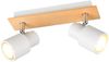 Deckenstrahler PIERRE 2-flammig aus Metall in Weiß mit Holz, Breite 31cm Bild 2