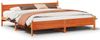 vidaXL Massivholzbett ohne Matratze Wachsbraun 200x200 Kiefernholz 3309724 Bild 2