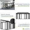Juskys Wintergarten 15 m² - mit kristallklaren Wänden, Doppel-Schiebetüren & UV-Schutz - wasserdicht & winterfeste Überdachung aus Aluminium - Grau Bild 4