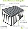 Juskys Wintergarten 15 m² - mit kristallklaren Wänden, Doppel-Schiebetüren & UV-Schutz - wasserdicht & winterfeste Überdachung aus Aluminium - Grau Bild 3