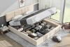 Merax Hydraulisches Polsterbett 180x200 Stauraumbett Doppelbett aus Samt mit Höhenverstellbares Kopfteil & Lattenrost Beige Bild 4