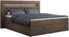 Boxspringbett - Doppelbett mit Multipocket-Matratze und LED - GOLD-6 - 140x200cm - Braun Velours - H3 Bild 3
