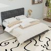 Flieks Polsterbett 140x200cm, Doppelbett mit Kopfteil, Samt, Grau Bild 2