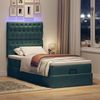 vidaXL Ottoman-Bett mit Matratzen & LEDs Dunkelgrün 80x200 cm Samt 3314357 Bild 3