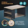 CASARIA® Couchtisch Holz Grau mit Stauraum 2 Fächer 90x60x50cm Wohnzimmertisch Bild 5