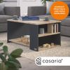 CASARIA® Couchtisch Holz Grau mit Stauraum 2 Fächer 90x60x50cm Wohnzimmertisch Bild 2