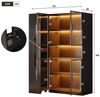 BlingBin Glasvitrine Standvitrine LED Glasvitrine 110x30x160 cm Schwarz aus MDF (1-St, mit Glasfront, ausziehbaren Regalen, Schubladen & Anti-Kipp) für Wohnzimmer/Küche/Büro Bild 4