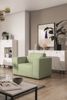 Ecksofa Schlafsofa inkl. Sessel WALDO Stoff Brooklyn Hellgrün Ottomane Rechts Bild 5