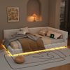 Tagesbett 140x200cm mit LED-Umgebungslicht in 16 Farben, Schlafsofa mit USB- und Typ-C-Anschluss, multifunktionales Sofa-Bett,Weiß Bild 2