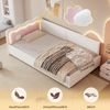 Merax Daybett Polsterbett Einzelbett Schlafsofa 90x200cm LED-Licht mit Fernbedienung, Weiß Bild 5