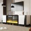 TV-Schrank, Lowboard mit elektrischem Kamin Flammeneffekt, keine Heizfunktion, Hochglanz, farblich passender TV-Schrank Bild 5
