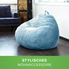 Green Bean® Indoor Sitzsack waschbar, EPS-Perlen Füllung / Cordstoff hellblau, 90x110 cm Bild 2