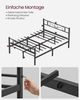 VASAGLE Bett 140 x 200 cm, Gästebett, Doppelbett aus Metall, Bettgestell, Bettrahmen, Metallbett, einfache Montage, tintenschwarz Bild 4