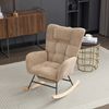 Schaukelstuhl aus Cordstoff in Braun mit hoher Rückenlehne, Beinstütze, Seitentasche, Relax Sessel für Wohnzimmer & Babyzimmer Bild 3