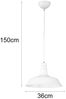 Retro LED Pendelleuchte Lampenschirm Metall Weiß, Ø 36cm Bild 3