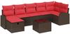 vidaXL Sofa Set mit Kissen 8 pcs Braun und Rot Poly-Rattan 3359113 Bild 2