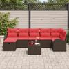 vidaXL Sofa Set mit Kissen 8 pcs Braun und Rot Poly-Rattan 3359113 Bild 3