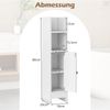 Schmaler Toilettenschrank mit 2 Offenen Fächern & 2 Abnehmbarer Ablage Badschrank Weiß Bild 2