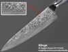 Kochmesser Küchenmesser Carbon Damast-Klinge Damastmesser Messer 62 Lagen V10 Stahl Bild 5
