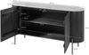 Sideboard Mango 145x40x76 schwarz lackiert / Marmor weiß BARCELONA #103 Bild 5