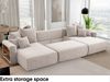 MEBLINI Schlafcouch mit Bettkasten - 350 x 160 x 78 cm - Creme Cordstoff - NAPLES - Ecksofa mit Schlaffunktion - Sofa mit Relaxfunktion und Kopfstützen - Couch U-Form - Eckcouch - Wohnlandschaft Bild 4