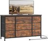 GarveeMore Kommode Mit 10 Schubladen,Stoffschubladen & 3 Steckdose,120*39*70cm Bild 4