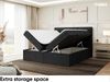MEBLINI Boxspringbett KYLIAN 180x220 cm mit Bettkasten - H3/Schwarz Webstoff Polsterbett - Doppelbett mit Topper & Taschenfederkern-Matratze Bild 5