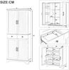 Merax Hochschrank mit verstellbaren Regalböden und Schubladen, Bücherregal mit ausziehbaren Regalböden und Kühlschranktüren, Ideal für Esszimmer, Wohnzimmer und Küche (Schwarz) Bild 4