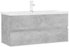 vidaXL Waschbeckenunterschrank mit Einbaubecken Betongrau Spanplatte [3071661] Bild 2