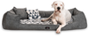 VELVET Samt Orthopädisches Hundebett - 130x100cm, 0205 Graphit-Creme Bild 2