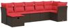 vidaXL 7-tlg. Garten-Sofagarnitur mit Kissen Braun Poly Rattan 3325310 Bild 2