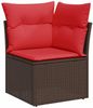 vidaXL 7-tlg. Garten-Sofagarnitur mit Kissen Braun Poly Rattan 3325310 Bild 4