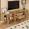 TV-Schrank 175 x 38 x 45 cm aus MDF in Holzoptik mit Schiebetür, Schubladen und offenen Fächern Bild 4
