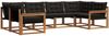 vidaXL Outdoor-Sofagarnitur mit Kissen 6 pcs Natürlich und Schwarz 3369787 Bild 2