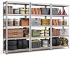 SONGMICS Schwerlastregal, 3er Set, Kellerregal, Lagerregal, 40 x 90 x 180 cm, Regal mit Stahlgestell, bis 875 kg belastbar, 5 verstellbare Ablagen, silbern GLRDE040E03 Bild 4