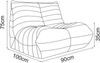 Bodensessel Kodsø 75x90x100 cm Cord Grau [en. casa] Bild 3