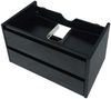 Waschbeckenunterschrank HWC-B19, Waschtischunterschrank Waschtisch Badezimmer, hochglanz Soft-Close 50x80cm ~ schwarz Bild 4