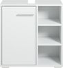 Badplaats Waschbeckenunterschrank Neptunus 60 x 30 cm Weiß Matt - Stehender Badezimmerschrank mit 1 Tür und offenen Fächern Bild 3