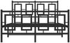 vidaXL Bettgestell mit Kopf- und Fußteil Metall Schwarz 120x190 cm 374256 Bild 5