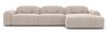 Ecksofa Barcelona L Form aus Samtstoff Kurz - Strukturstoff - beige - Rechts Bild 3